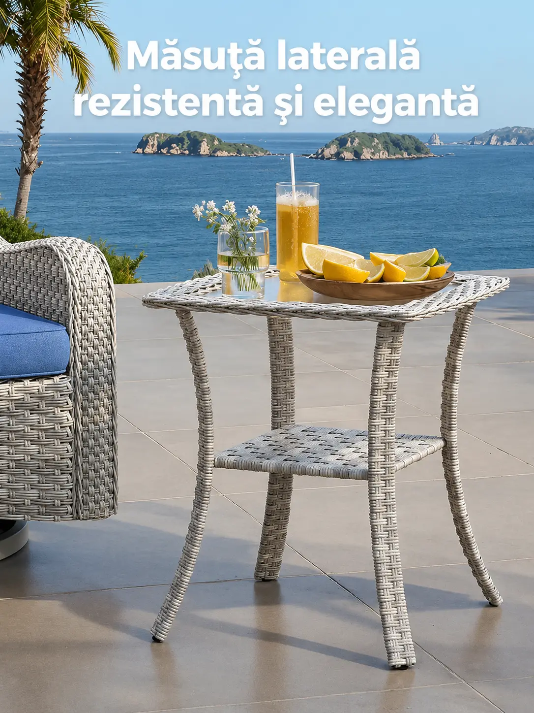 Mesa con tablero de vidrio templado del set de terraza, imagen 4